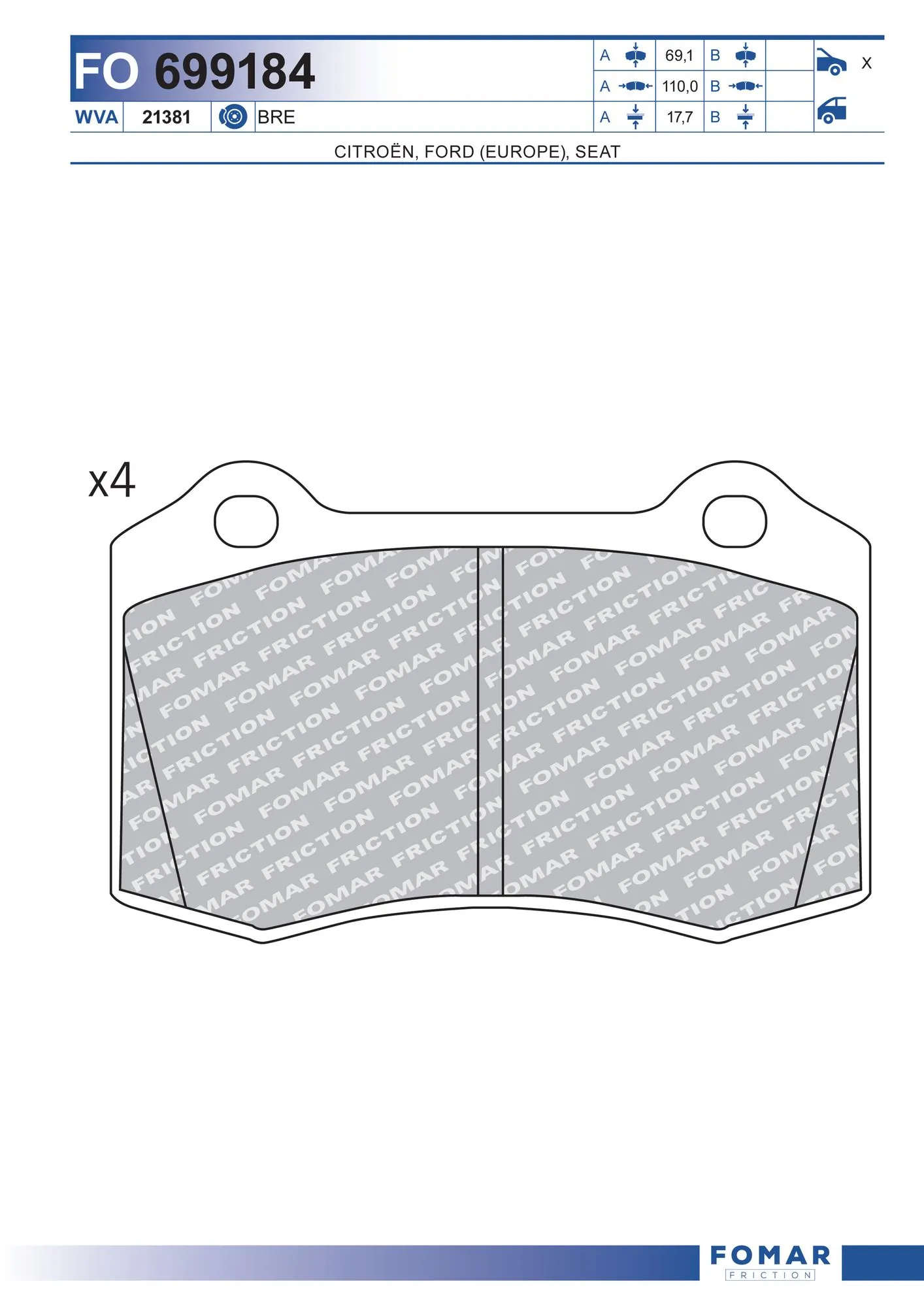 Brake Pad Set, disc brake